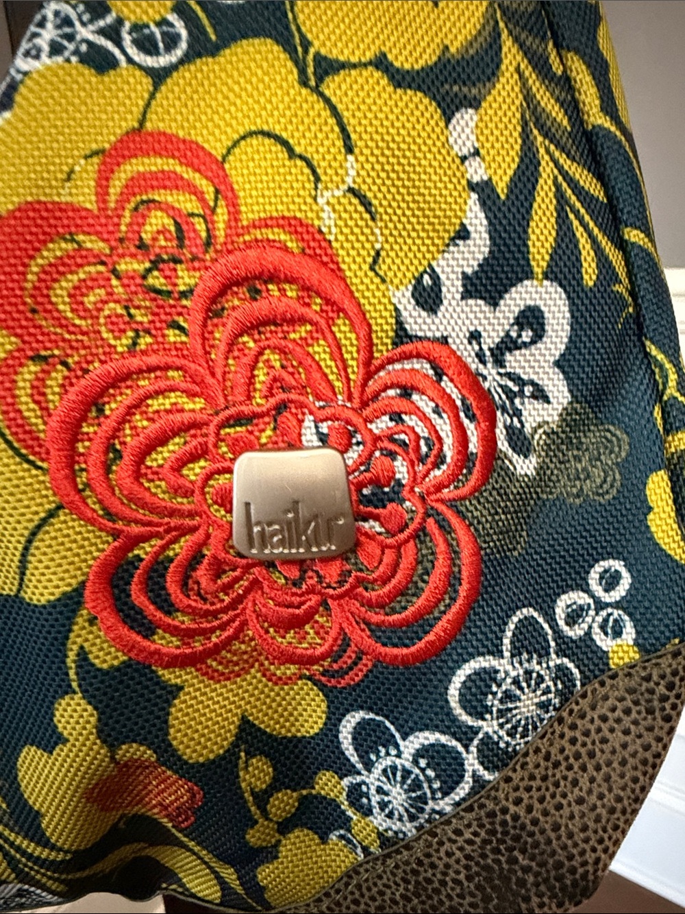 Haiku Yellow & Orange Floral Crescent Shoulder Bag - Picture 3 of 14